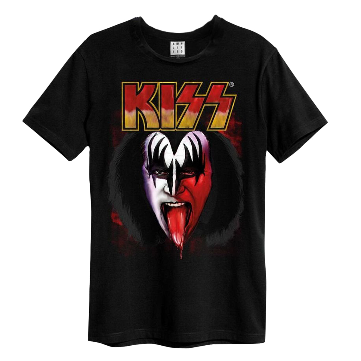 Black - Front - Amplified Unisex Adult Simmons Tongue Kiss T-Shirt