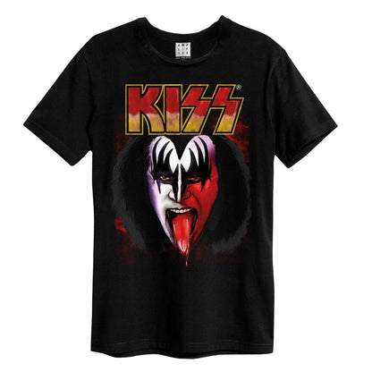 Black - Front - Amplified Unisex Adult Simmons Tongue Kiss T-Shirt