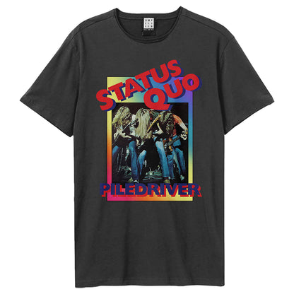 Charcoal - Front - Amplified Unisex Adult Piledriver Status Quo T-Shirt