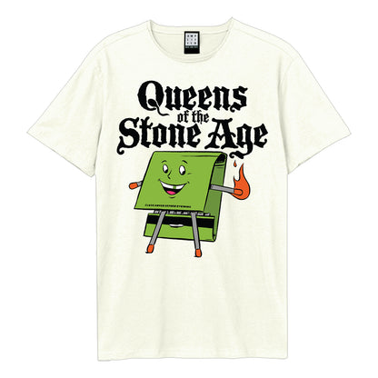 Vintage White - Front - Amplified Unisex Adult Match Box Queens Of The Stone Age T-Shirt