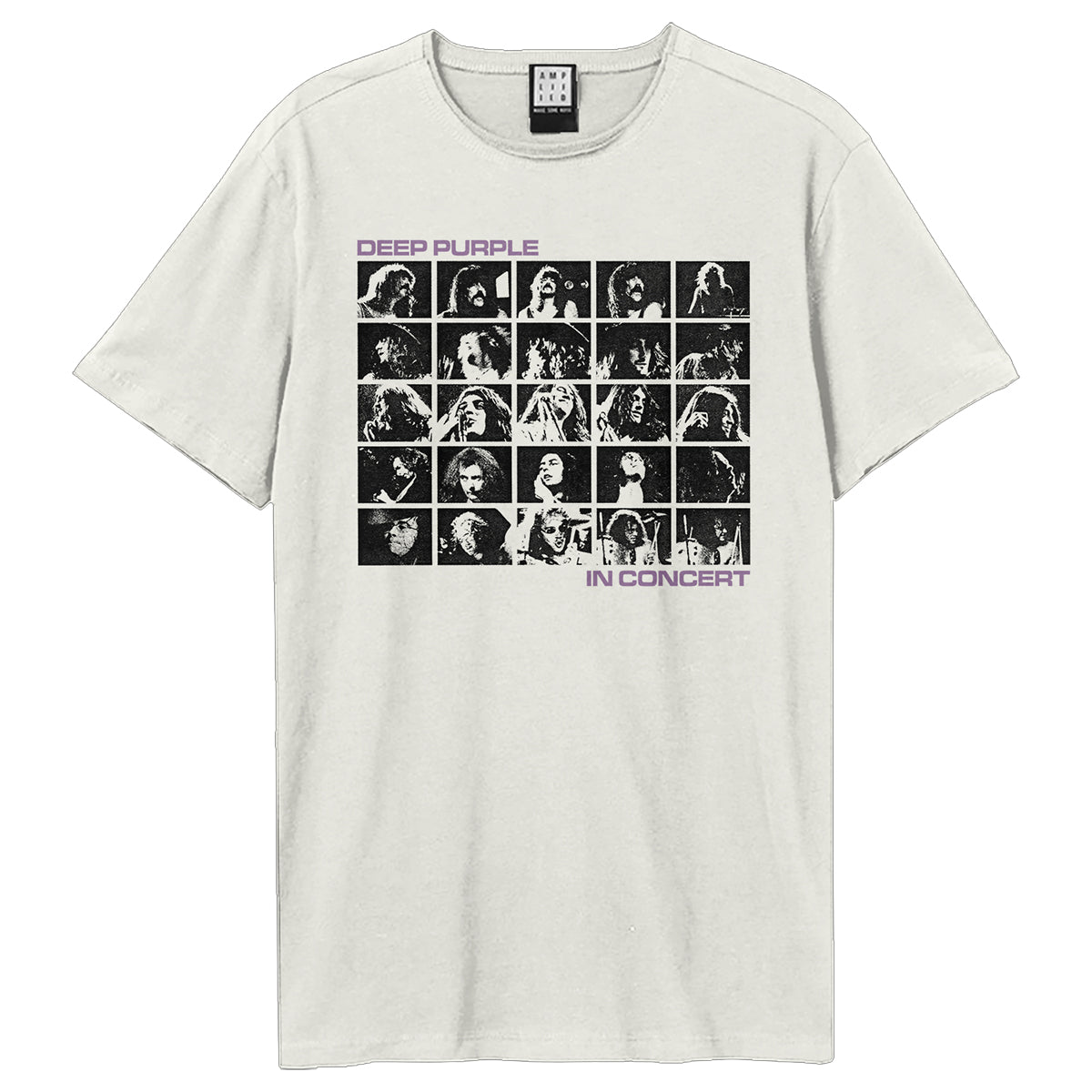 Vintage White - Front - Amplified Unisex Adult In Concert Deep Purple T-Shirt