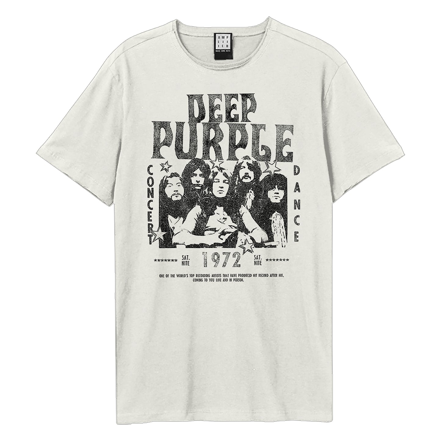 Vintage White - Front - Amplified Unisex Adult 1972 Deep Purple T-Shirt