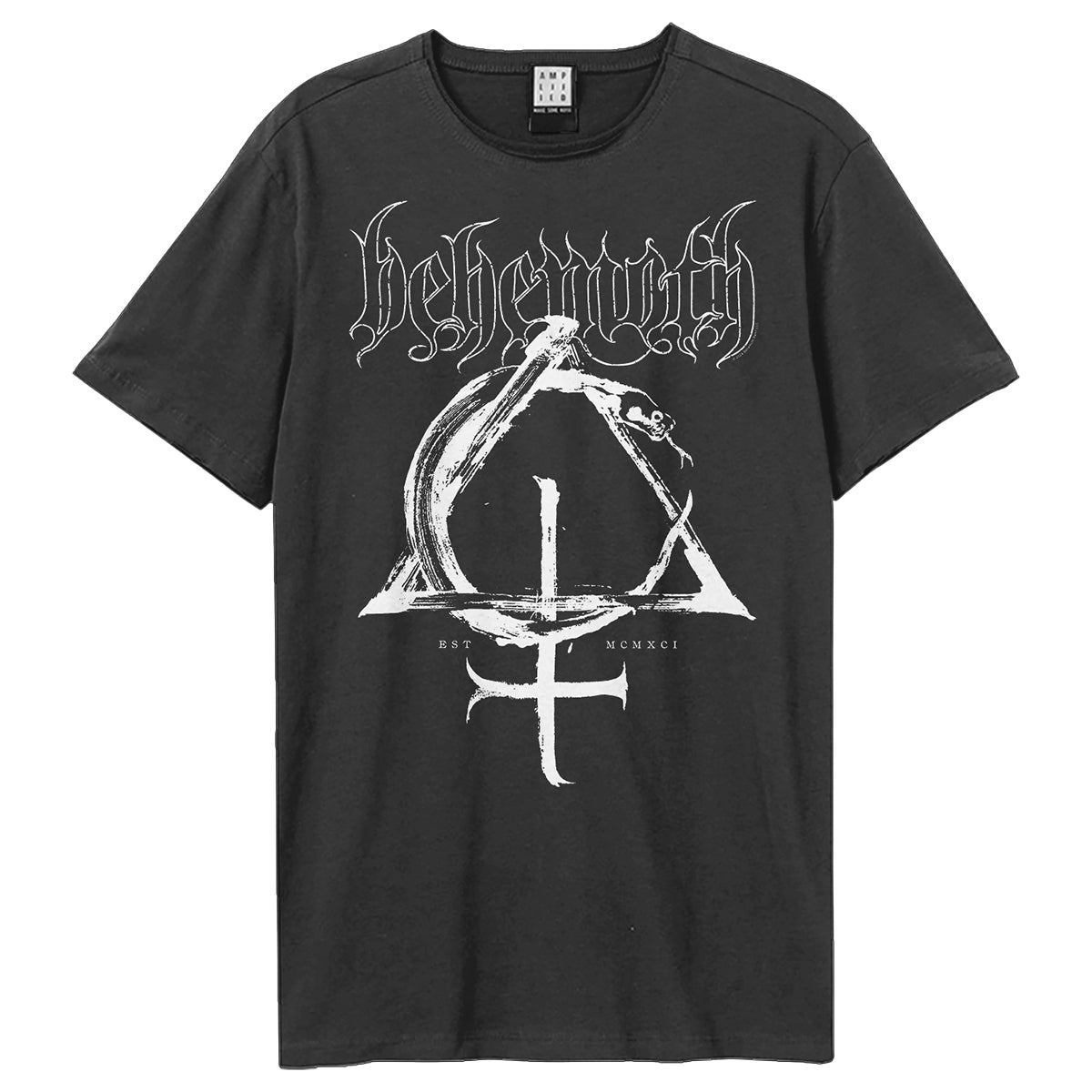 Charcoal - Front - Amplified Unisex Adult Contra Natvram Behemoth T-Shirt