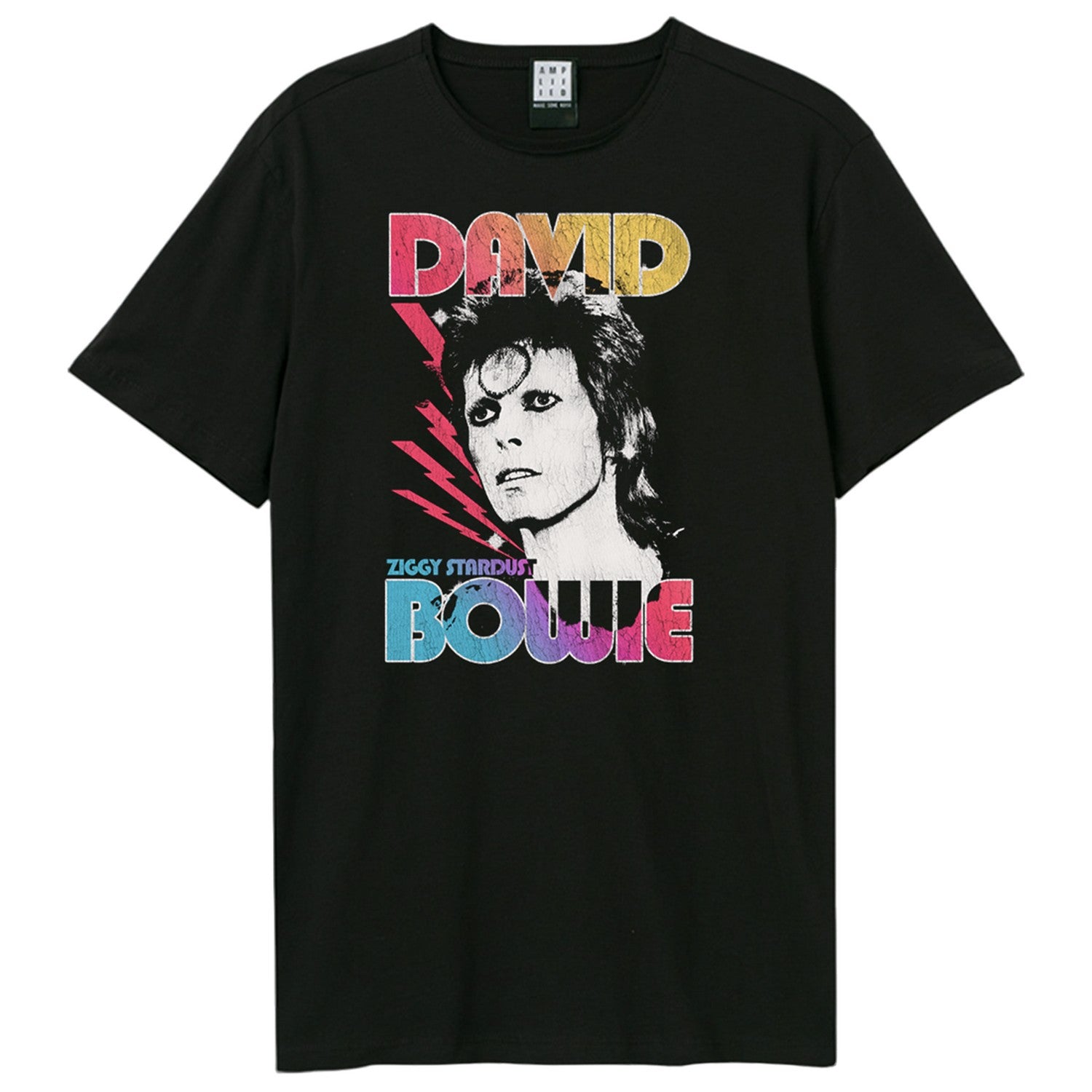 Black - Front - Amplified Unisex Adult Ziggy Ombre Stardust David Bowie T-Shirt