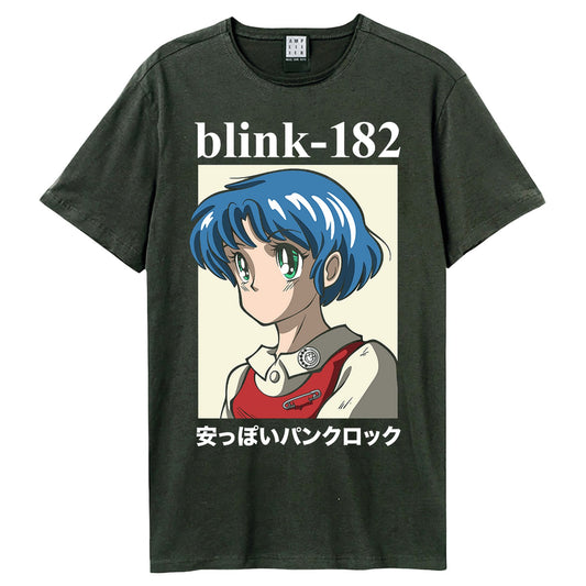 Charcoal - Front - Amplified Unisex Adult Anime Blink 182 T-Shirt