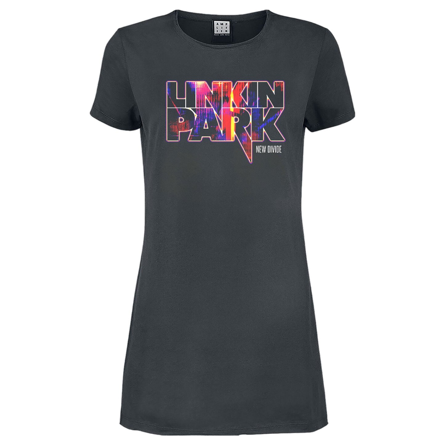 Charcoal - Front - Amplified Womens-Ladies New Divide Linkin Park T-Shirt Dress
