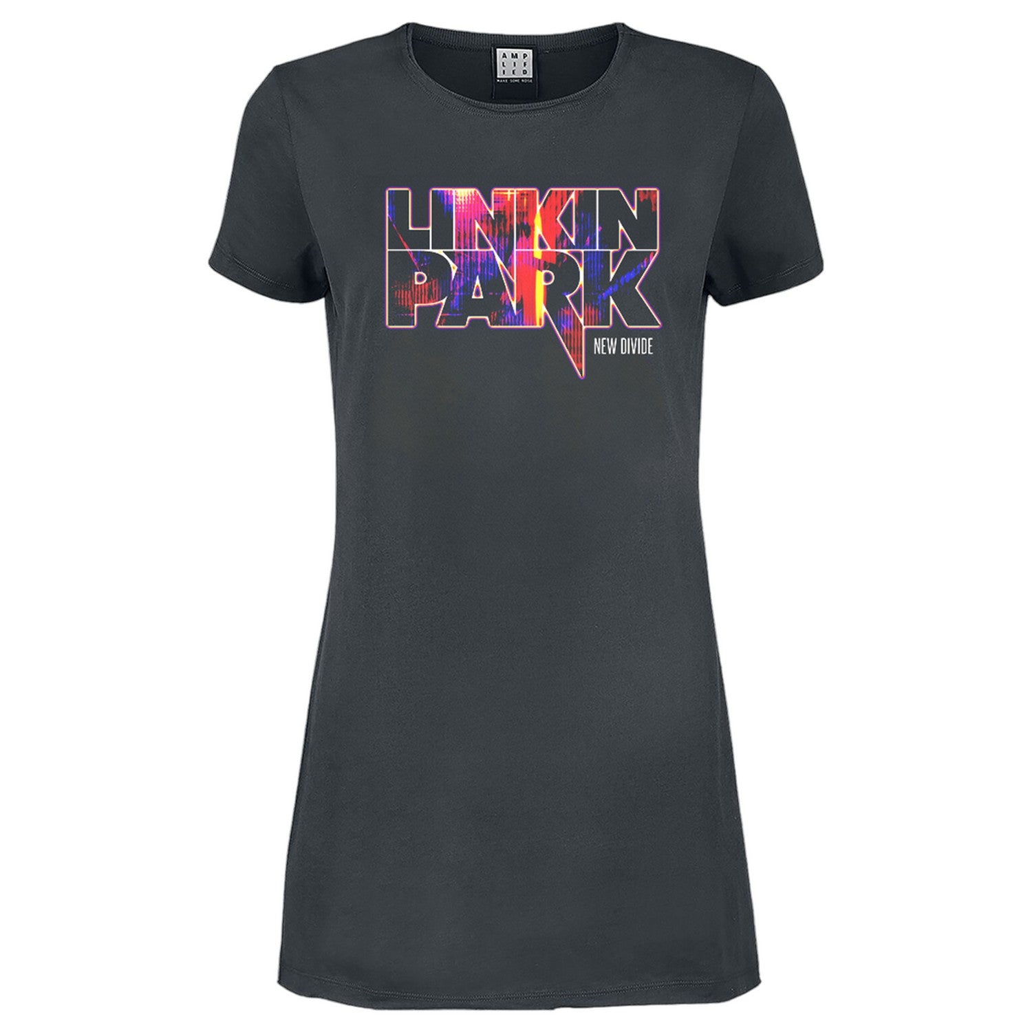 Charcoal - Front - Amplified Womens-Ladies New Divide Linkin Park T-Shirt Dress