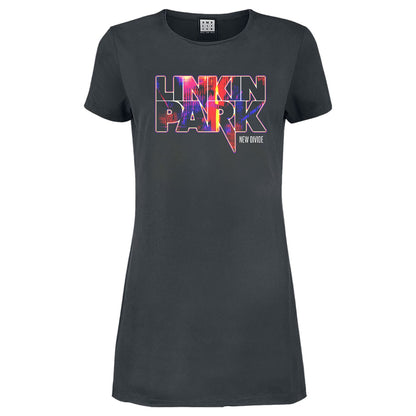 Charcoal - Front - Amplified Womens-Ladies New Divide Linkin Park T-Shirt Dress