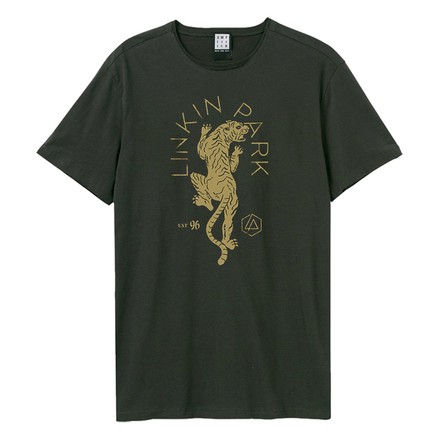 Charcoal - Front - Amplified Unisex Adult Tiger Linkin Park T-Shirt