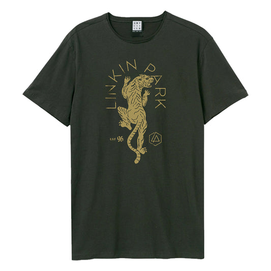 Charcoal - Front - Amplified Unisex Adult Tiger Linkin Park T-Shirt