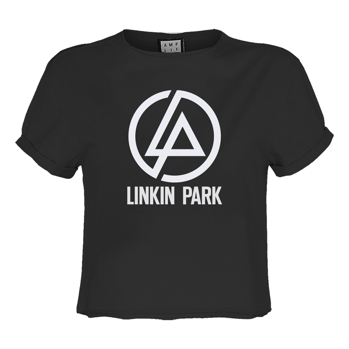 Charcoal - Front - Amplified Womens-Ladies Circle Logo Linkin Park Crop Top