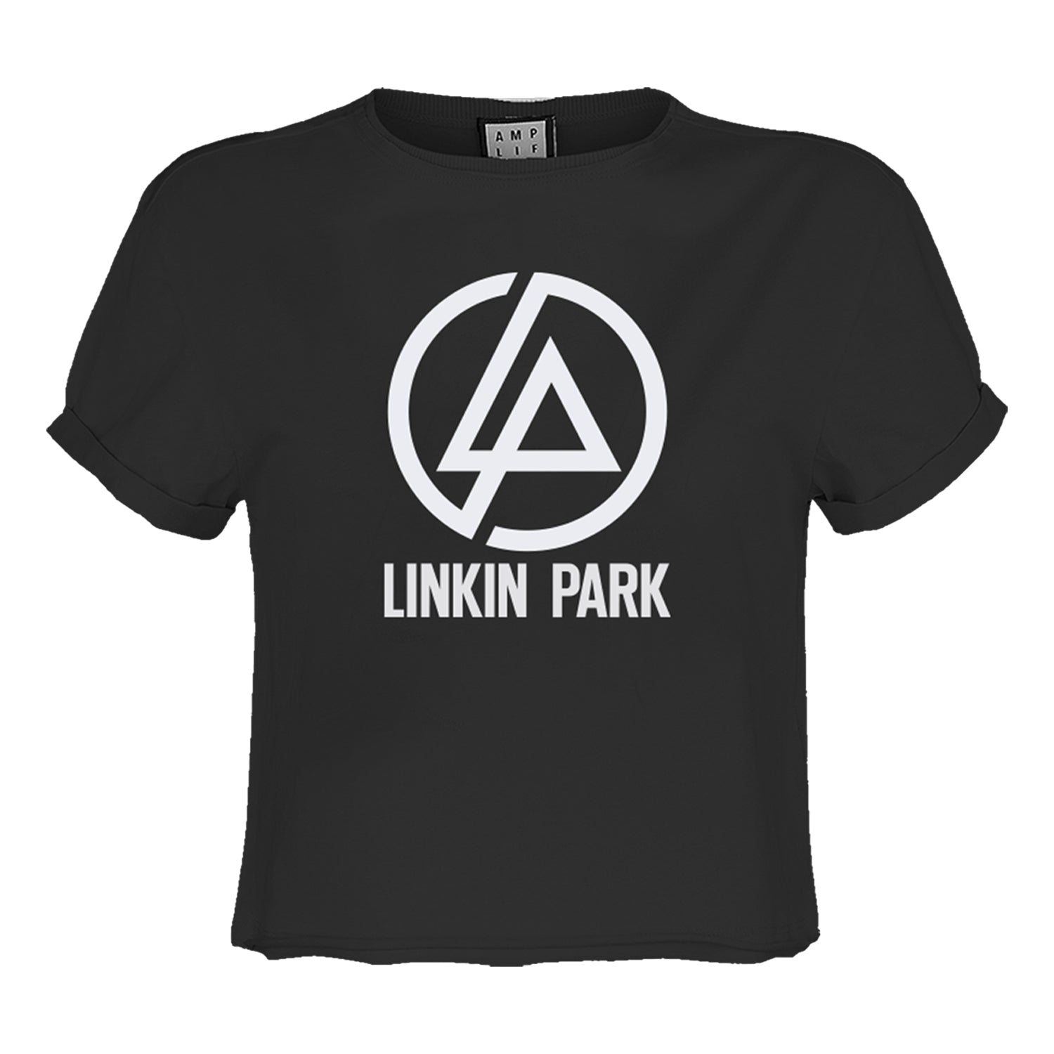 Charcoal - Front - Amplified Womens-Ladies Circle Logo Linkin Park Crop Top