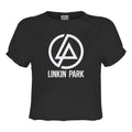 Charcoal - Front - Amplified Womens-Ladies Circle Logo Linkin Park Crop Top