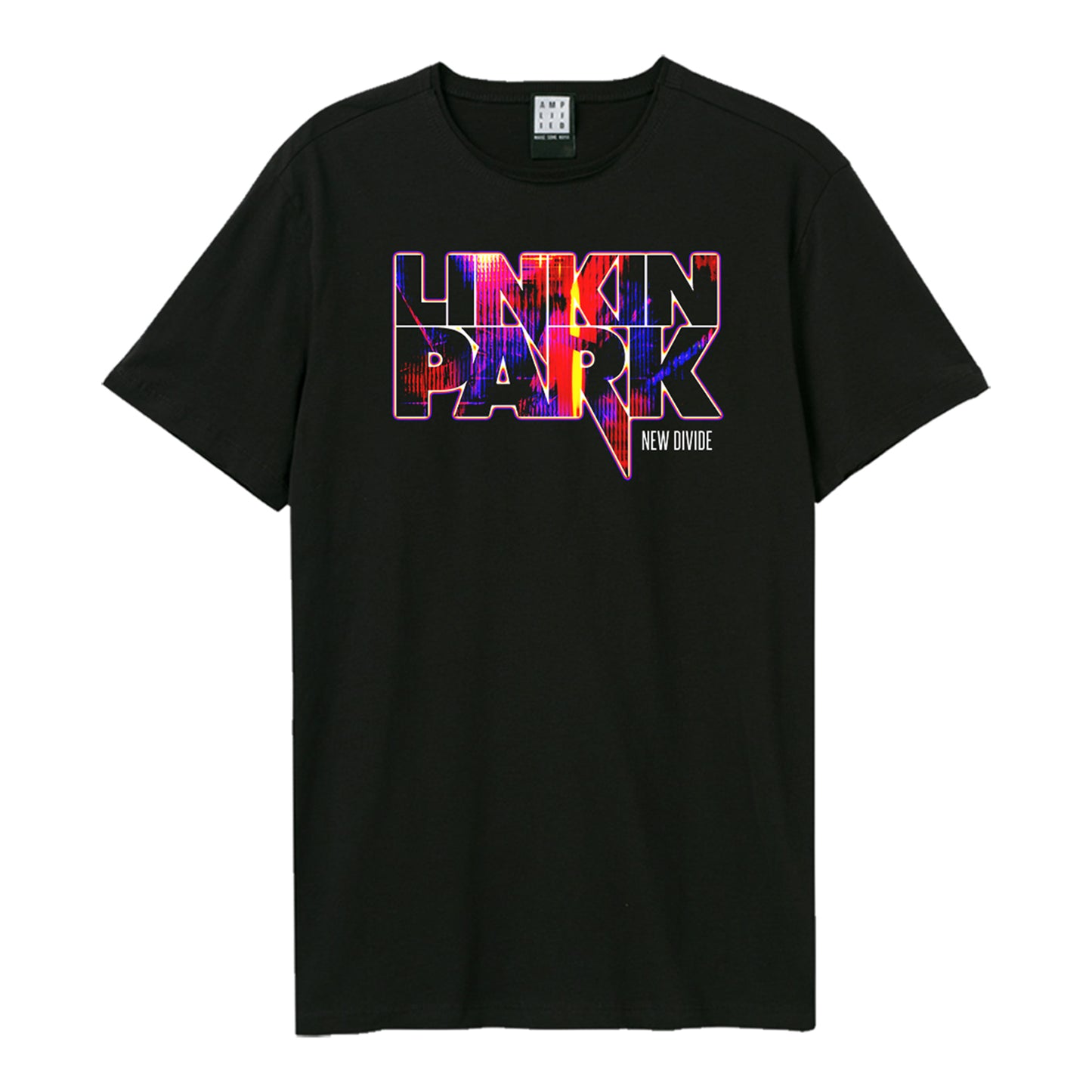 Black - Front - Amplified Unisex Adult New Divide Linkin Park T-Shirt