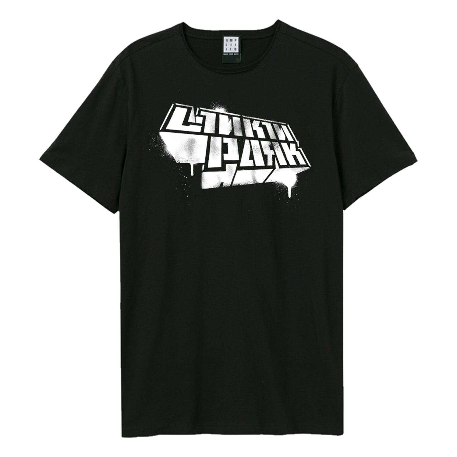 Black - Front - Amplified Unisex Adult Reanimation Logo Linkin Park T-Shirt