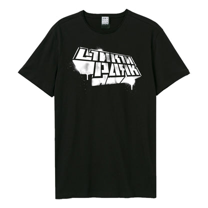Black - Front - Amplified Unisex Adult Reanimation Logo Linkin Park T-Shirt