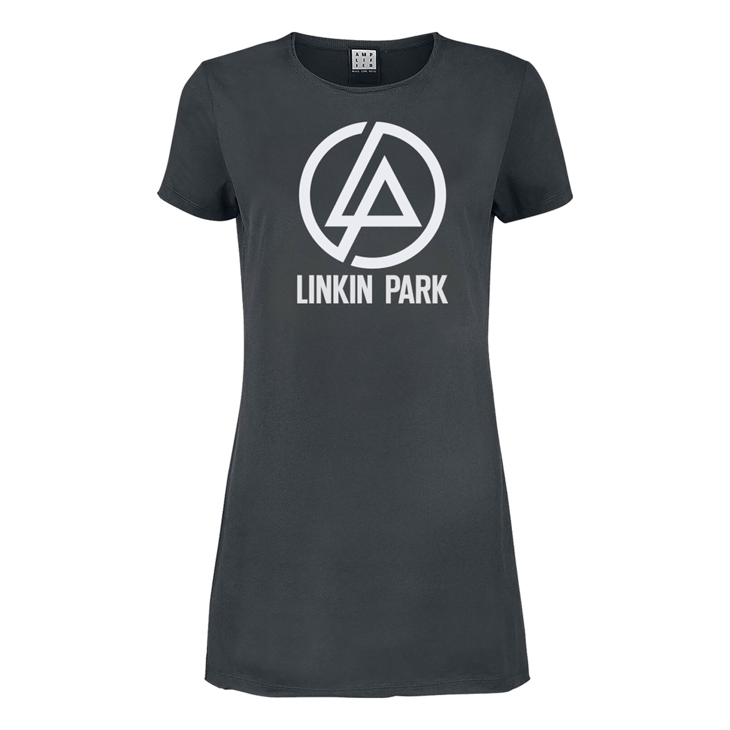 Charcoal - Front - Amplified Womens-Ladies Circle Logo Linkin Park T-Shirt Dress