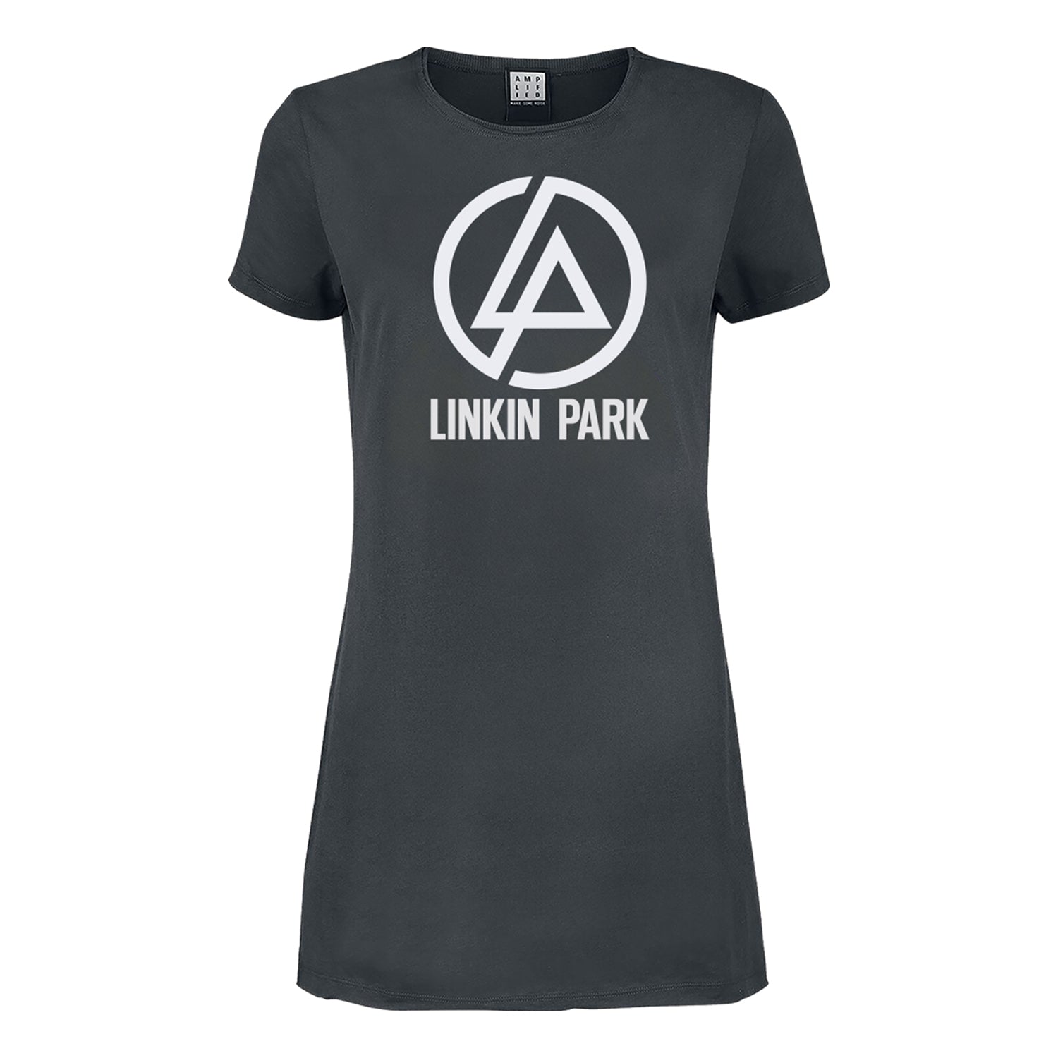 Charcoal - Front - Amplified Womens-Ladies Circle Logo Linkin Park T-Shirt Dress