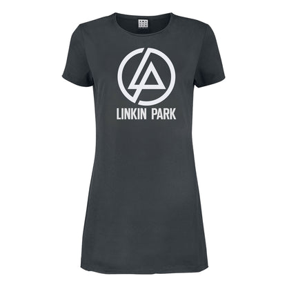 Charcoal - Front - Amplified Womens-Ladies Circle Logo Linkin Park T-Shirt Dress