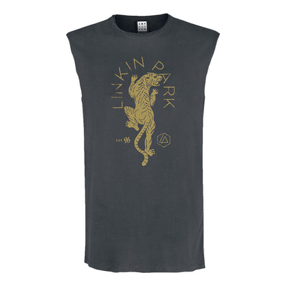 Charcoal - Front - Amplified Mens Tiger Linkin Park Sleeveless Tank Top