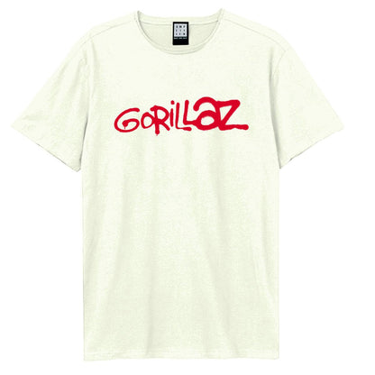 Vintage White - Front - Amplified Unisex Adult Gorillaz Logo T-Shirt
