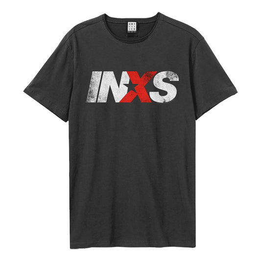 Charcoal - Front - Amplified Unisex Adult INXS Logo T-Shirt