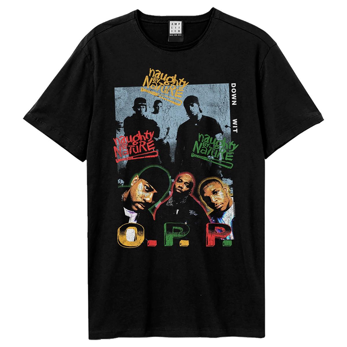 Black - Front - Amplified Unisex Adult Hip Hop Hooray Naughty By Nature Cotton T-Shirt