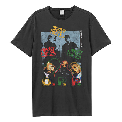 Charcoal - Front - Amplified Unisex Adult Hip Hop Hooray Naughty By Nature Cotton T-Shirt