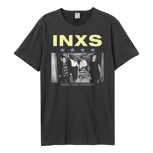 Charcoal - Front - Amplified Unisex Adult Need You Tonight INXS T-Shirt