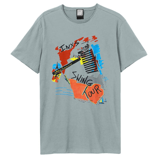 Strange Blue - Front - Amplified Unisex Adult Swing Tour INXS T-Shirt