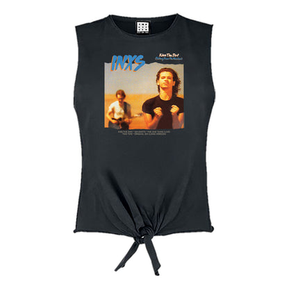 Charcoal - Front - Amplified Womens-Ladies Kiss The Dirt INXS Sleeveless Top