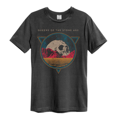 Charcoal - Front - Amplified Unisex Adult Skull Planet Queens Of The Stone Age T-Shirt