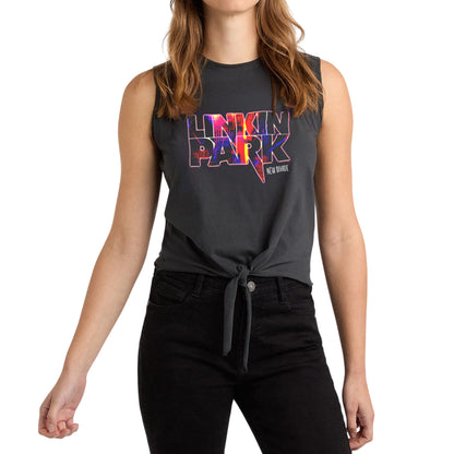 Charcoal - Back - Amplified Womens-Ladies New Divide Linkin Park Sleeveless Top