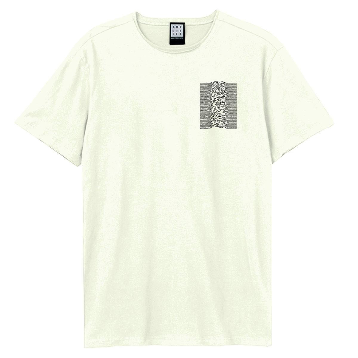 Vintage White - Front - Amplified Unisex Adult Pulsar Black Wave Joy Division T-Shirt