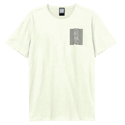 Vintage White - Front - Amplified Unisex Adult Pulsar Black Wave Joy Division T-Shirt