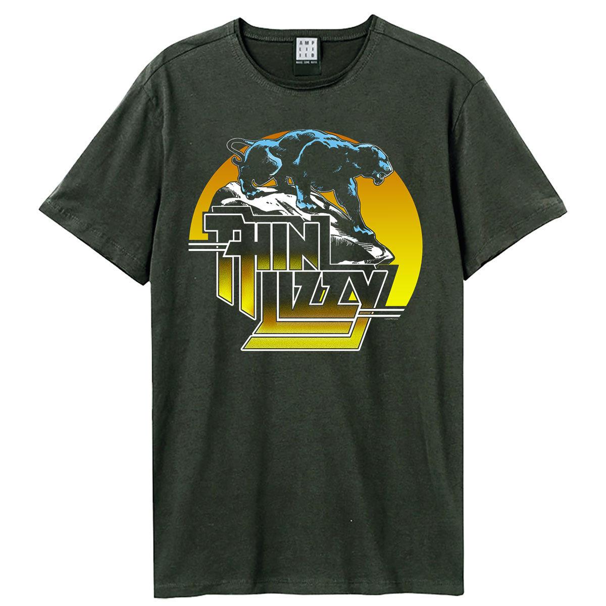 Charcoal - Front - Amplified Unisex Adult Panther Thin Lizzy T-Shirt
