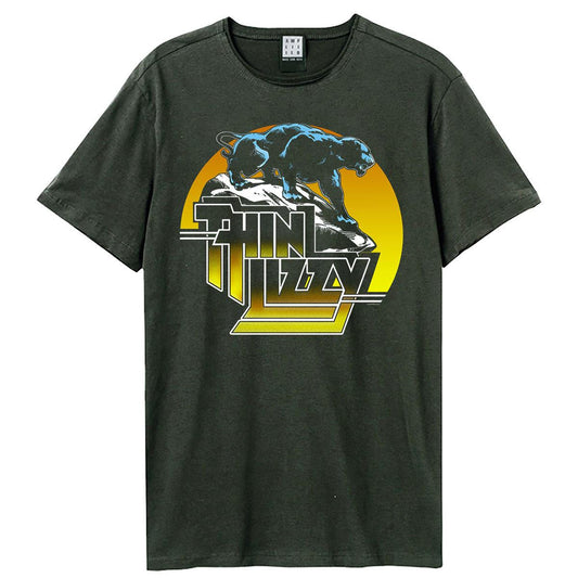 Charcoal - Front - Amplified Unisex Adult Panther Thin Lizzy T-Shirt