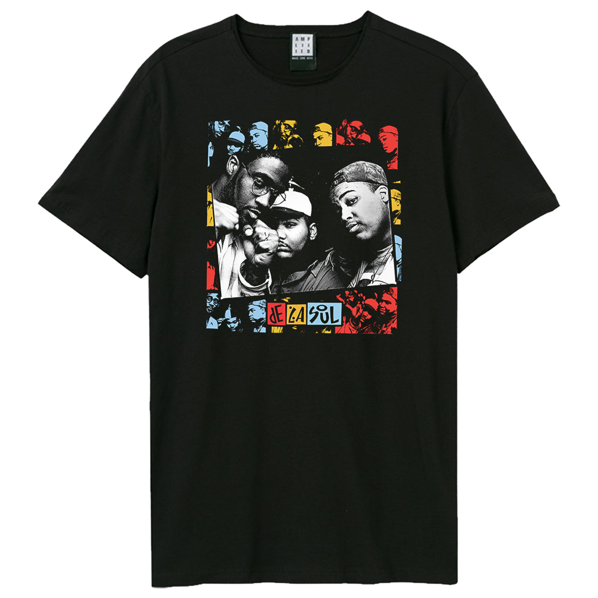 Black - Front - Amplified Unisex Adult Collage De La Soul T-Shirt
