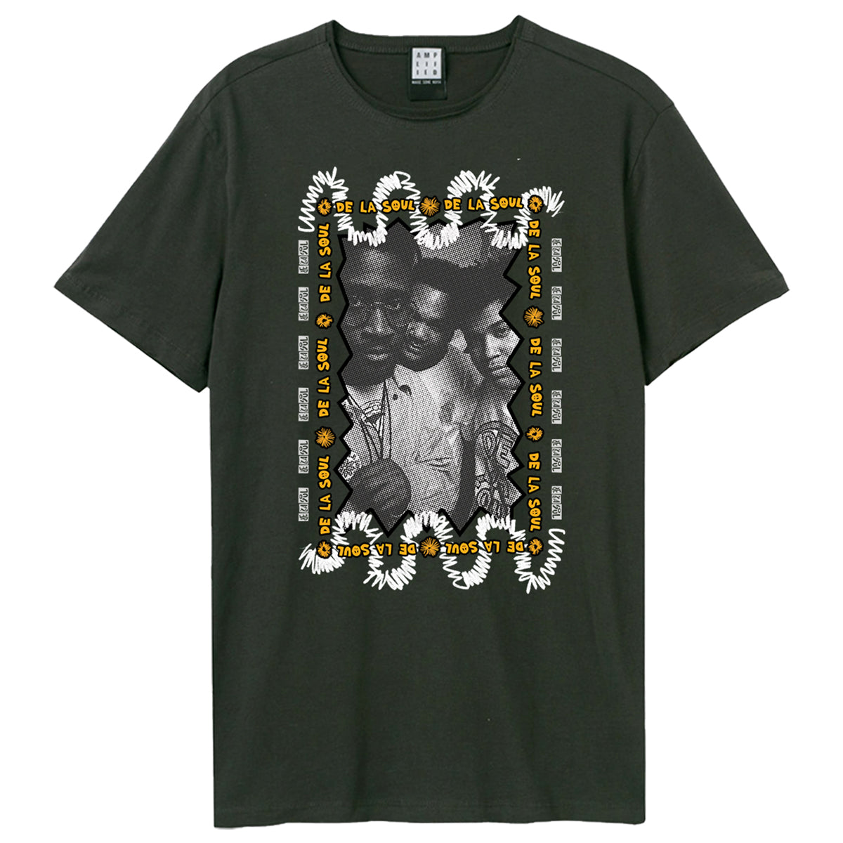 Charcoal - Front - Amplified Unisex Adult Core Photo De La Soul T-Shirt