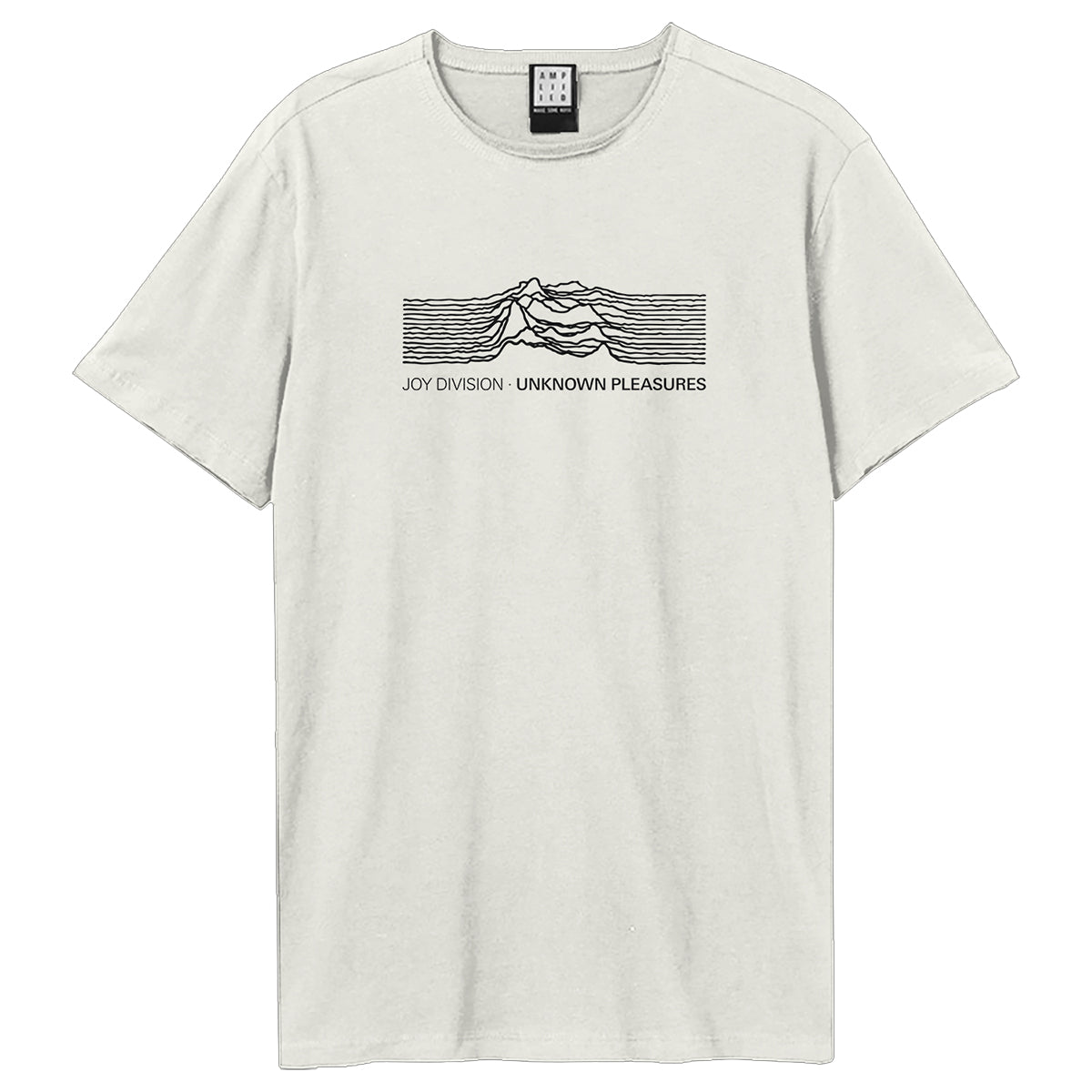 Vintage White - Front - Amplified Unisex Adult Cropped Pulse Joy Division T-Shirt