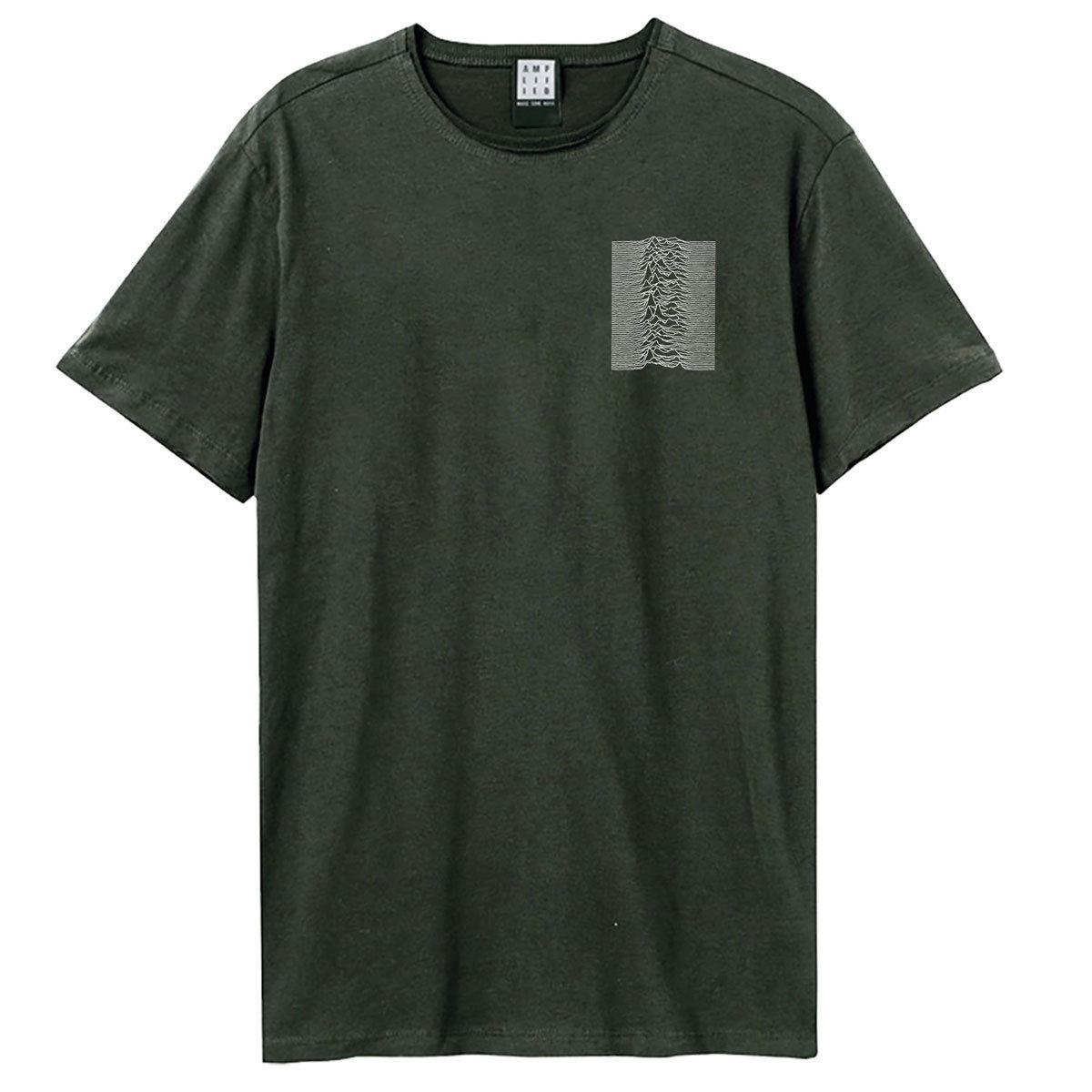 Charcoal - Front - Amplified Unisex Adult Pulsar Pocket Tracklist Joy Division T-Shirt