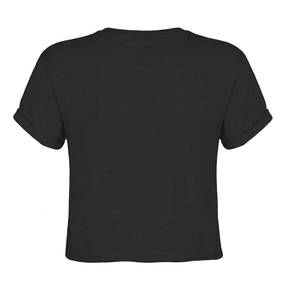 Charcoal - Back - Amplified Womens-Ladies Wu-Tang Clan Logo Crop Top