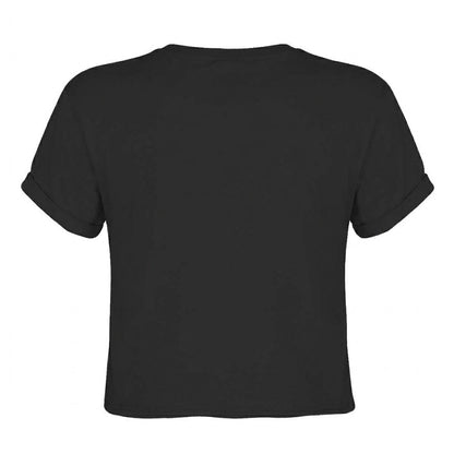 Charcoal - Back - Amplified Womens-Ladies Wu-Tang Clan Logo Crop Top