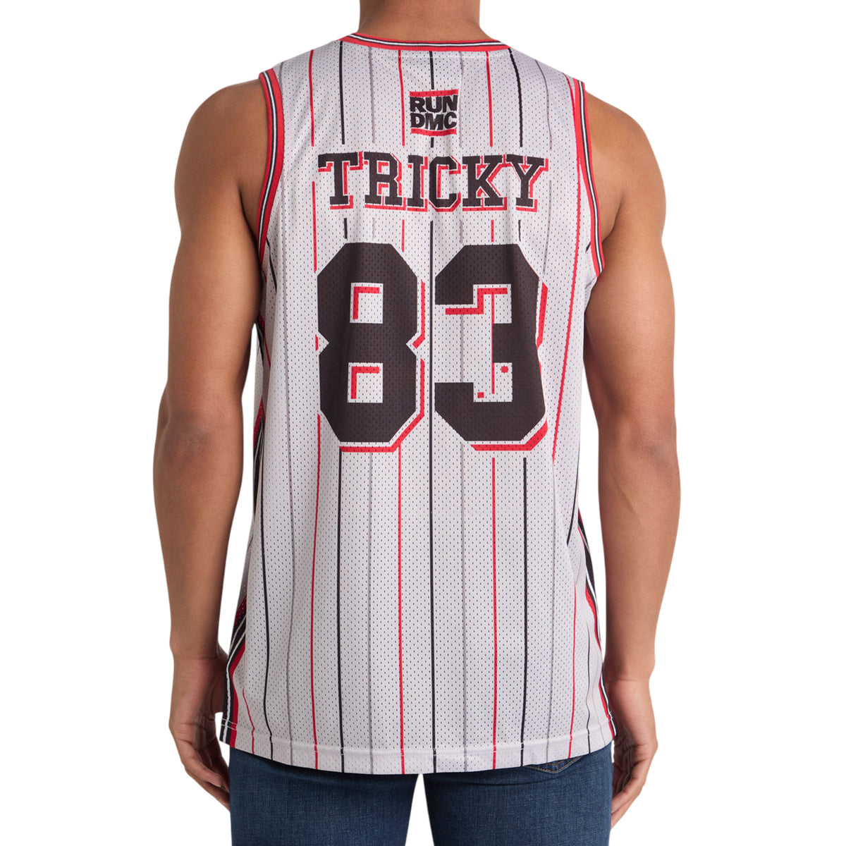White - Back - Amplified Mens Tricky Run DMC Basketball Jersey