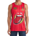 Red - Side - Amplified Mens Voodoo Lounge The Rolling Stones Basketball Jersey