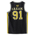 Black-Yellow - Back - Amplified Mens Cream Wu-Tang Clan Basketball Jersey