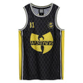 Black-Yellow - Front - Amplified Mens Cream Wu-Tang Clan Basketball Jersey