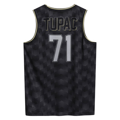 Black - Back - Amplified Mens Tupac Shakur Basketball Jersey