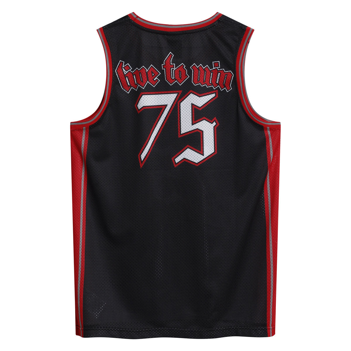 Black-Red - Back - Amplified Mens Motorhead Basketball Jersey