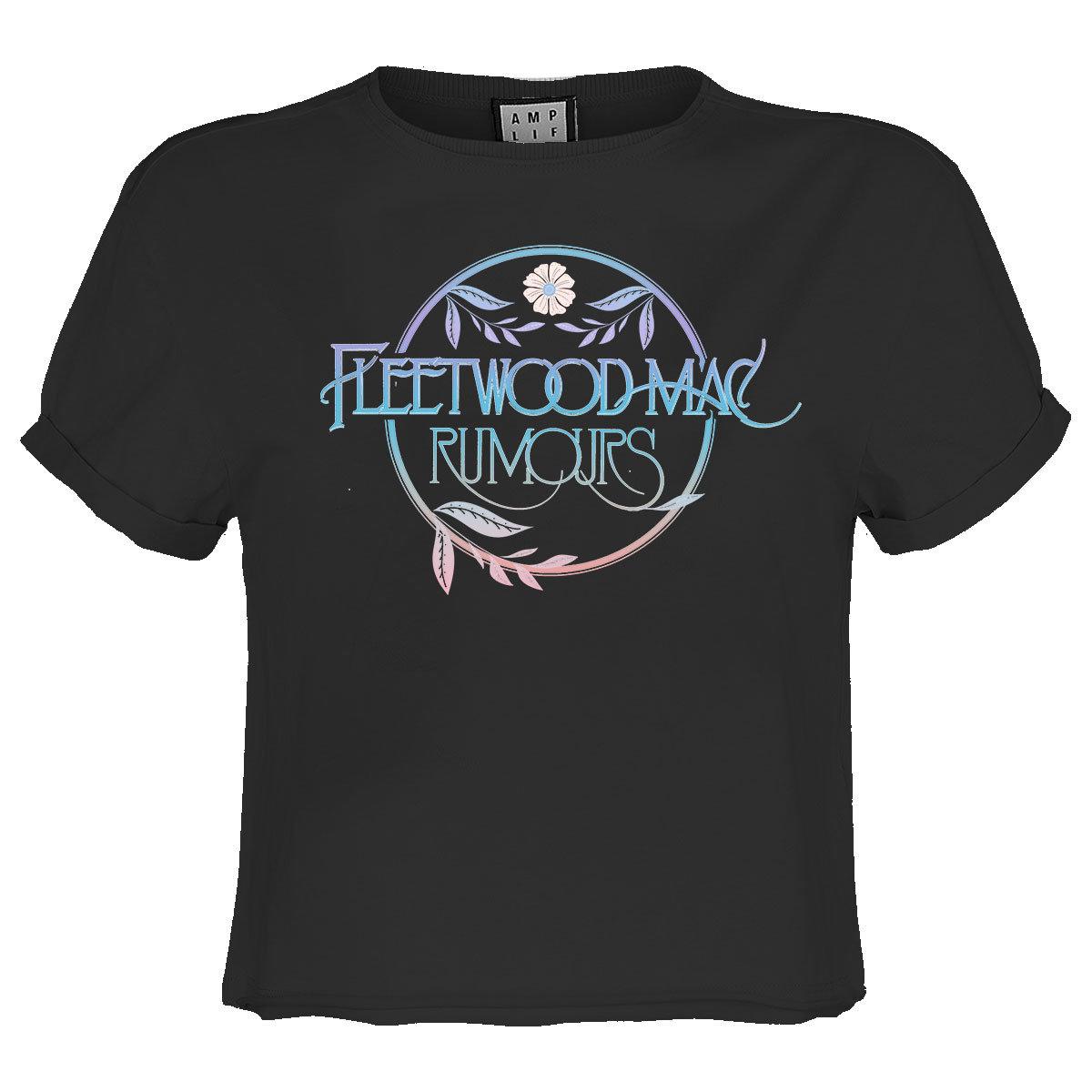 Charcoal - Front - Amplified Womens-Ladies Rumours Floral Logo Fleetwood Mac Crop Top